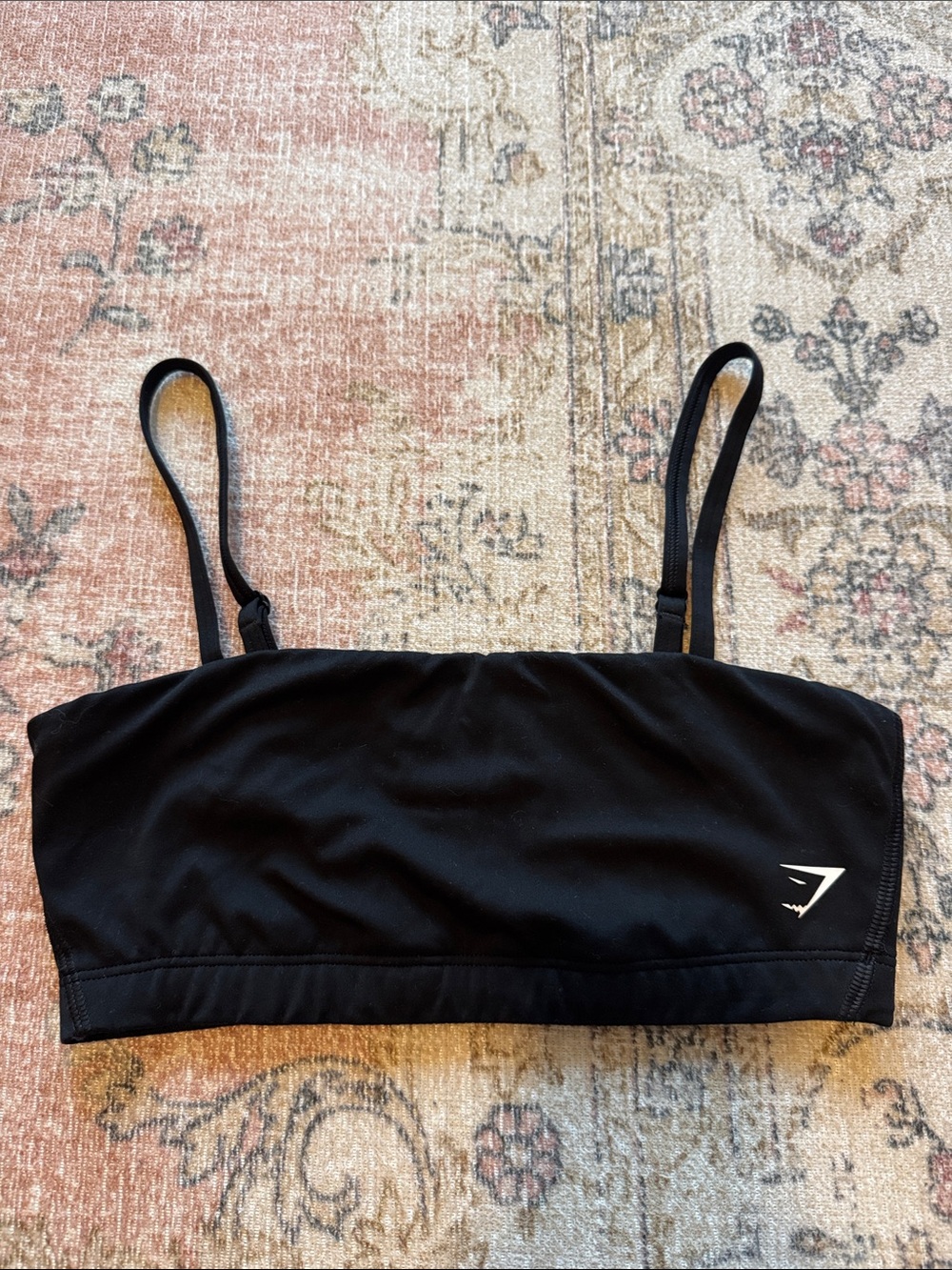 Gymshark Black Seamless Crop Bralette with Thin Straps